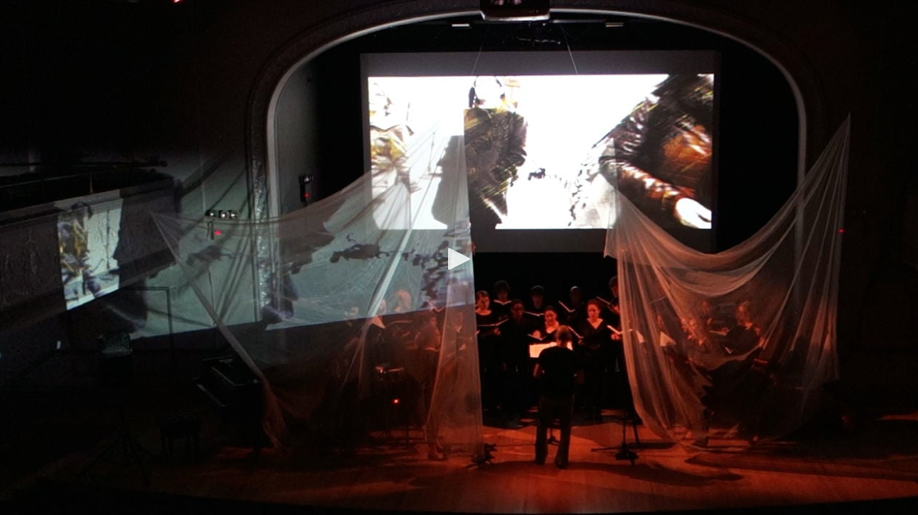 Missa Propria documentation from a multi-screen live video performance at Roulette. Brooklyn, NY. May 23, 2013.